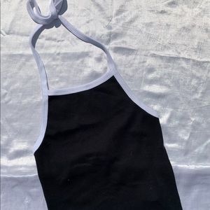 Black and white halter top